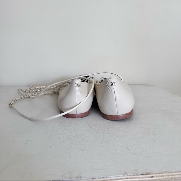 NEW SAM EDELMAN Winslet Ankle Tie Flats in Ivory 8.5 - Picture 4 of 8